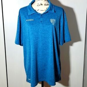 Jockey- Mens Blue satiny Polo Short-sleeved Sz.XL